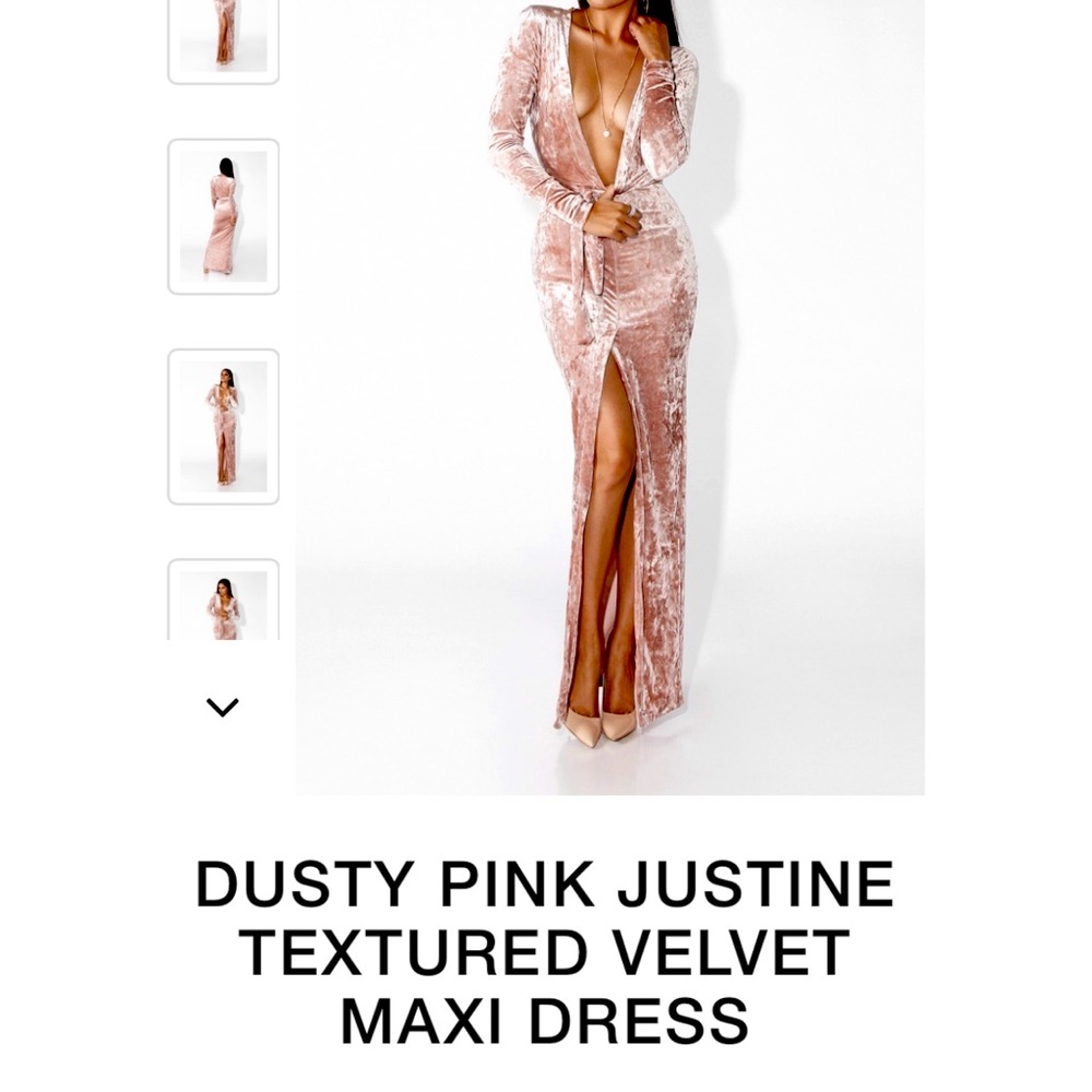 Dusty Pink Justine Textured Maxi Dress